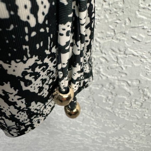 Saint Tropez West Dress Womens Medium Black White Blouson Short Sleeve - Picture 5 of 11